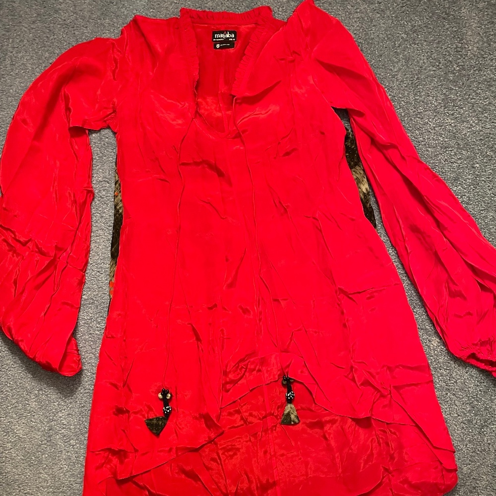 Grey Top Printed Tunic Dhoti Pant Set